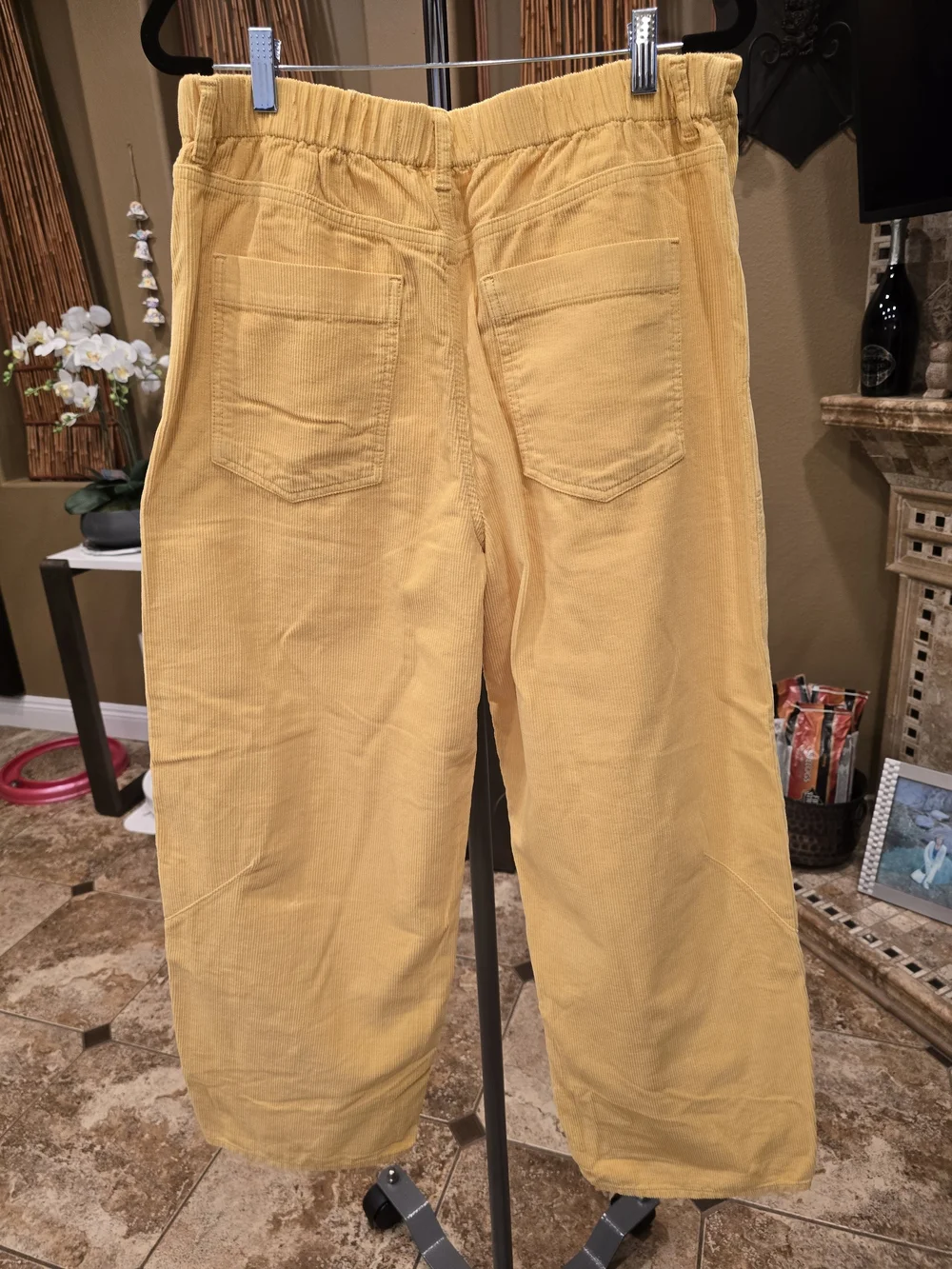 We The Free  Yellow Corduroy  Barrel Pants